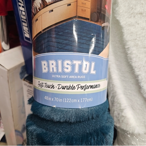 4' x 6'/ Bristol Area Rug Collection, ambre teal| Dining Room | Bedroom Rug | - Picture 6 of 9